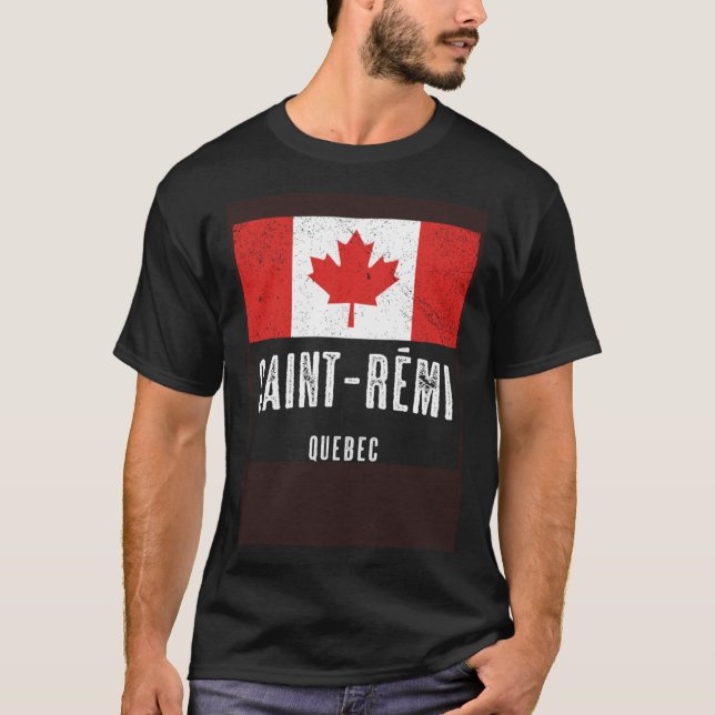 City of Saint Rémi  CANADA Canadian Flag Souvenir T Shirt (Framsida)