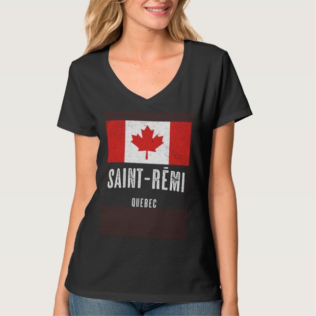 City of Saint Rémi  CANADA Canadian Flag Souvenir T Shirt (Framsida)