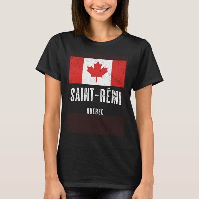 City of Saint Rémi  CANADA Canadian Flag Souvenir T Shirt (Framsida)