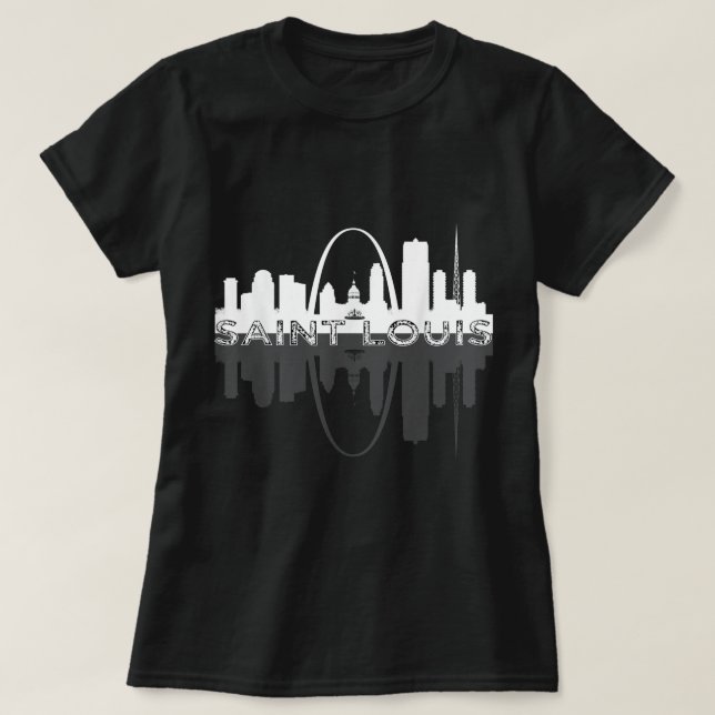 City of St Louis Missouri Skyline Art Gateway Arch T Shirt (Design framsida)