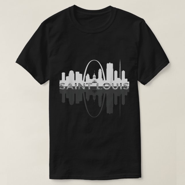 City of St Louis Missouri Skyline Art Gateway Arch T Shirt (Design framsida)