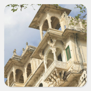 City Palace, Udaipur, Rajasthan, Indien Fyrkantigt Klistermärke