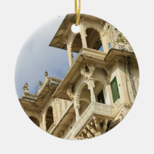 City Palace, Udaipur, Rajasthan, Indien Julgransprydnad Keramik