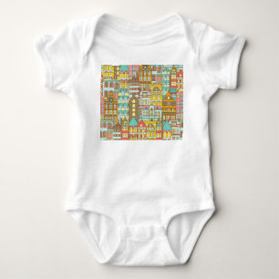 City Panorama Sketch: Houses Seamless. T Shirt