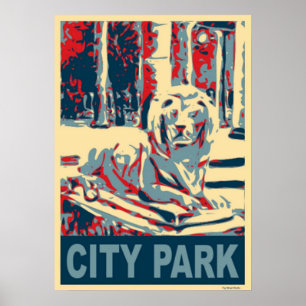 City Park Lejon Poster