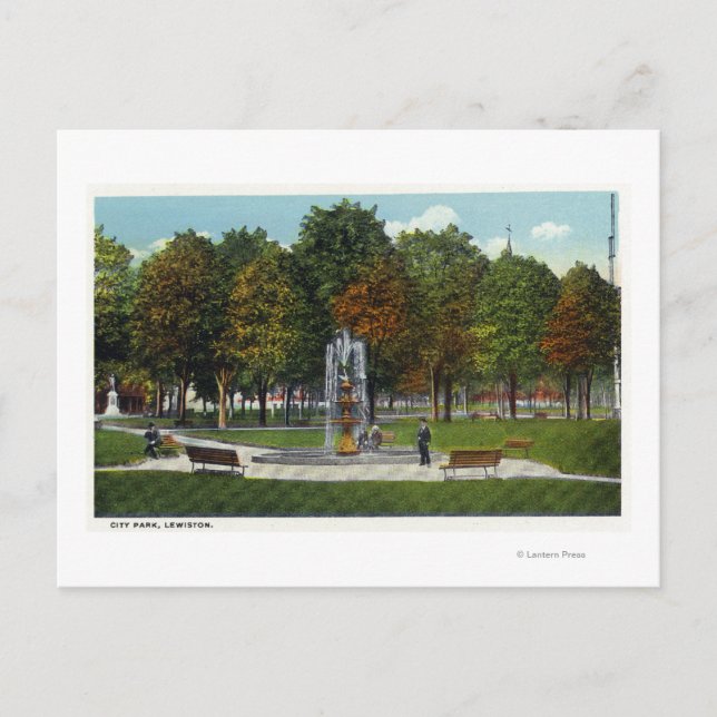 City Park och Fontän Vykort (Framsida)