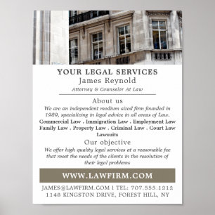 City Porträtt, Legal Services Advertising Poster