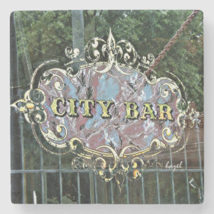 City Pub Atens Georgia Marble Stone Underlägg. Stenunderlägg