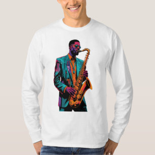 City Rhythms Fusion - Urban Jazz Afro-Futurist Art T Shirt