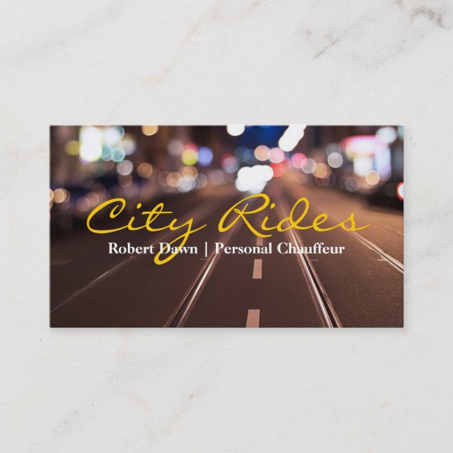 City Rides Chauffeur Taxi Cab Driver Business Visitkort (Framsida)