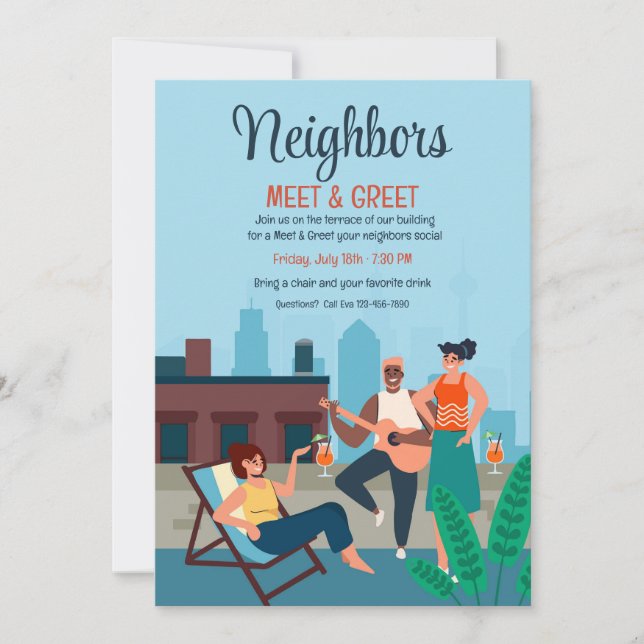 City Rooftop Party Inbjudningar (Framsida)