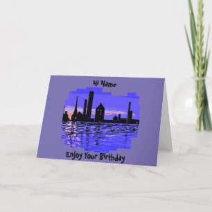 City Scape anpassade Birthday Card Kort