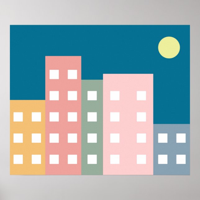 City Scape Night Poster (Framsidan)