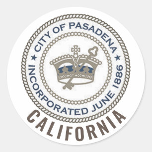City Seal of Pasadena, Kalifornien Runt Klistermärke