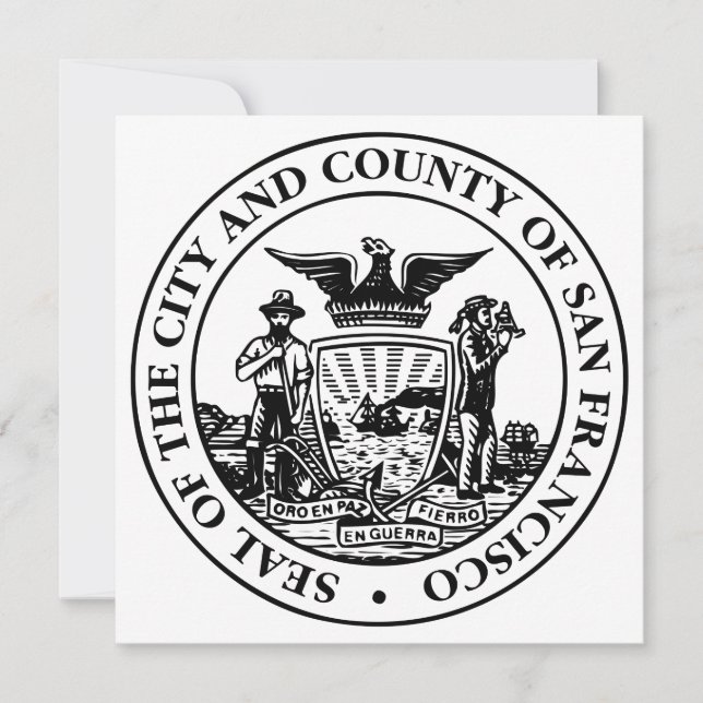 City Seal of San Francisco (Kalifornien, USA) Kort (Framsida)