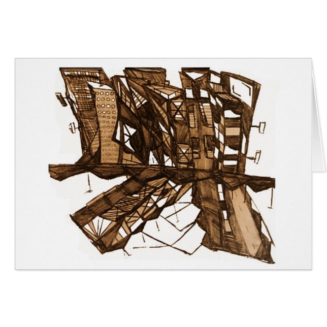 city shadow hälsningskort (Framsidan Horizontal)