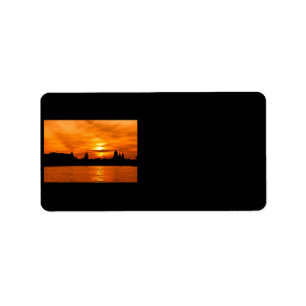 City Silhouette på Sunset Address Label Adressetikett