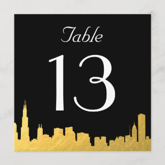 City Skyline Bröllops Bord Nummer Kort