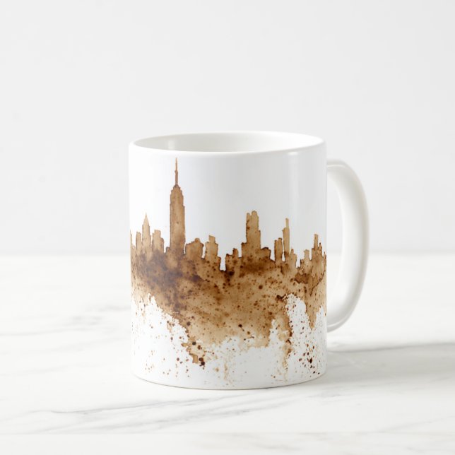 City Skyline Coffee Stain Art Kaffemugg (Framsida höger)