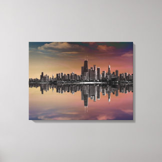 City Skyline Dusk Canvastryck