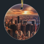 City skyline image on ceramic ornament<br><div class="desc">City skyline image on ceramic ornament. Makes a perfect gift for any occasion.</div>