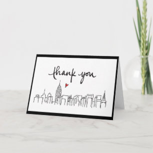 City Skyline med en trevlig, elegant design Tack Kort