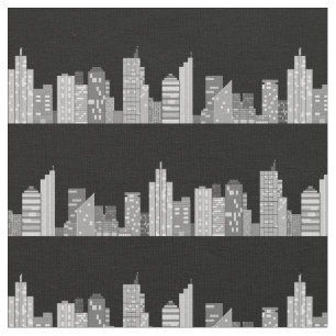 City Skyline på natten Tyg