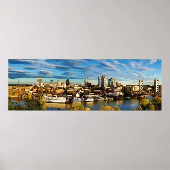 City Skyline Sacramento California Poster (Framsidan)