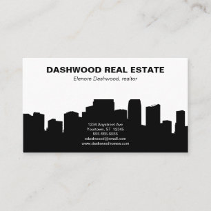 City Skyline Silhouette Real Gods Realtor Visitkort