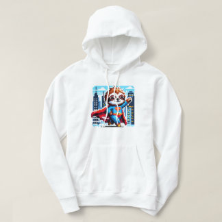City Sloth Superthesin - Pixel Art Urban Hero Hoodie