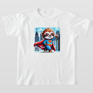 City Sloth Superthesin - Pixel Art Urban Hero T Shirt
