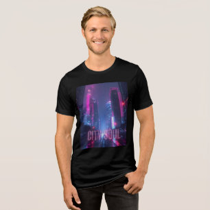 CITY SOUL - Neon Cyberpunk Skyline Design T Shirt