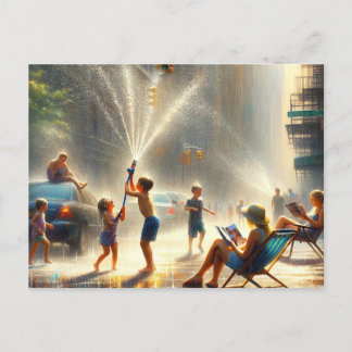 City Street i Sommaren Vykort