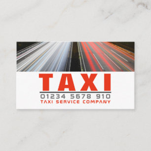 City Street Ljus, Taxi Cab Firm, Pris List Visitkort