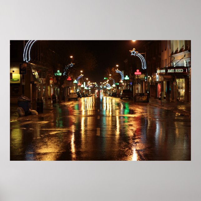 City Street på natten Poster (Framsidan)