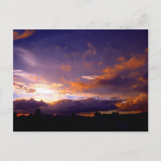 City sunset vykort