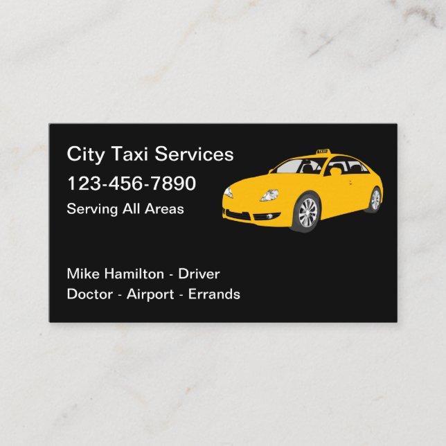 City Taxi Services Cab Driver Visitkort (Framsida)