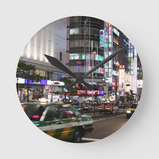 City Tokyo Street View Rund Klocka (Framsida)