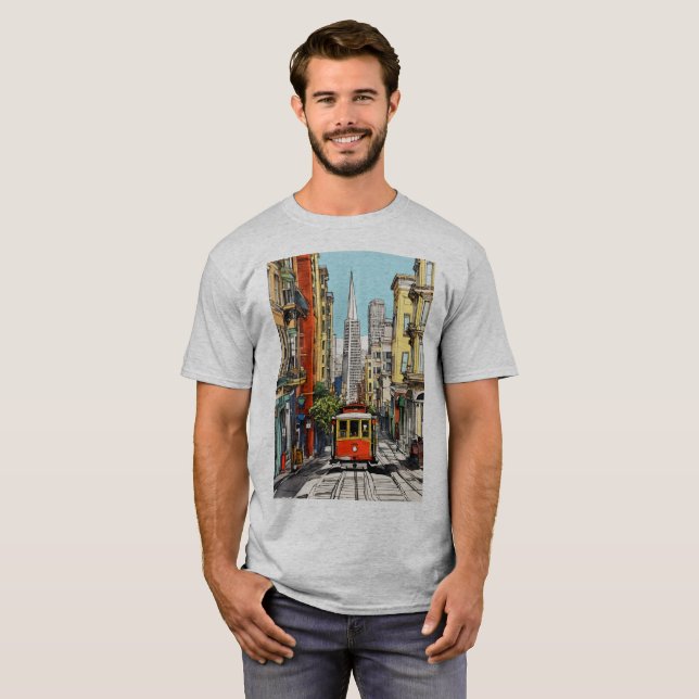 ’City Tracks’ ’Metropolitan Journey’ ’Urban Rails’ T Shirt (Hel framsida)