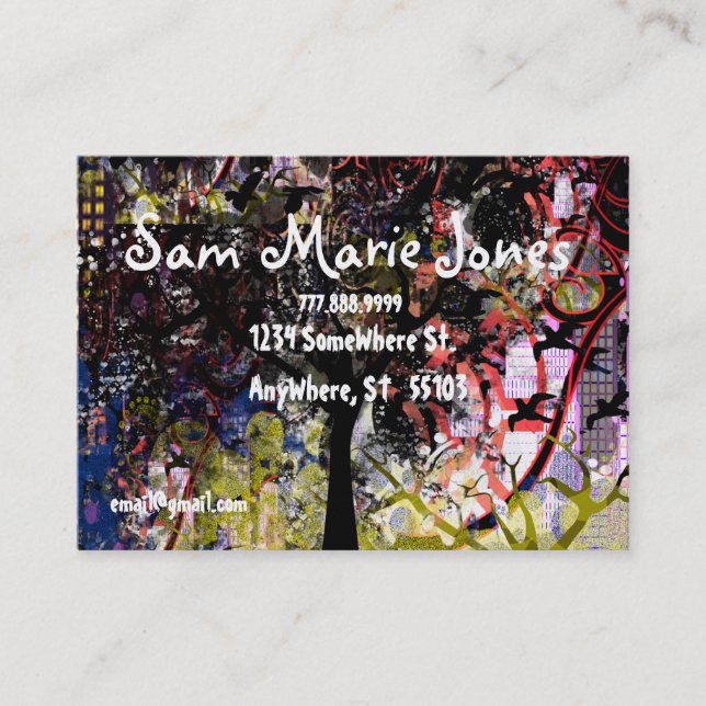 City Träd Grunged - Lite Visitkort (Framsida)