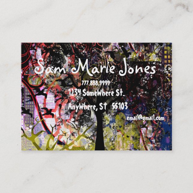 City Träd Grunged - Visitkort (Framsida)