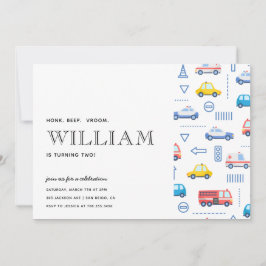 City Transport Lastbil andra Födelsedagsfesten Inbjudningar