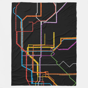 City tunnelbanan karta fleecefilt