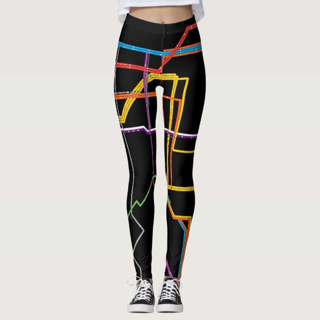 City tunnelbanan karta leggings (Framsida)