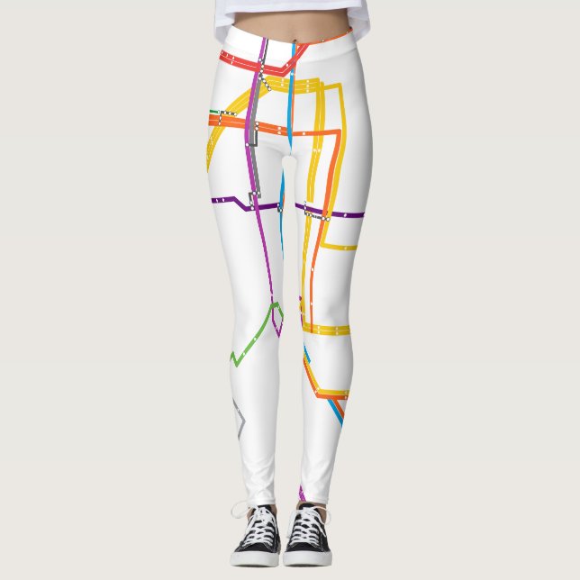 City tunnelbanan karta leggings (Framsida)