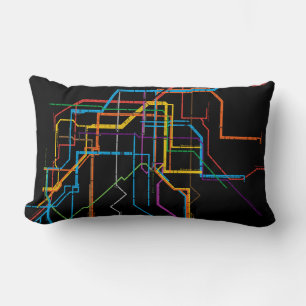 City tunnelbanan karta lumbarkudde