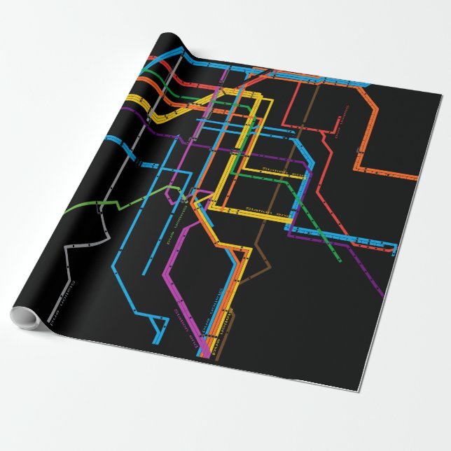 City tunnelbanan karta presentpapper (Utrullad)