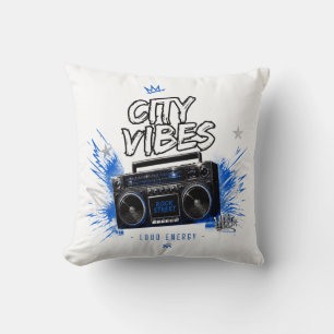 City Vibes Rockar Gatan – Retro Boombox Kudde