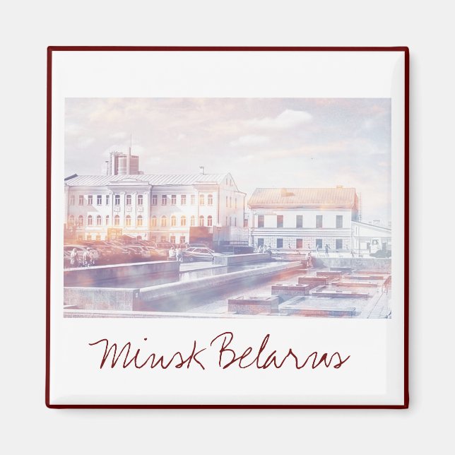 City View Cityscape Minsk Belarus Magnet (Framsidan)