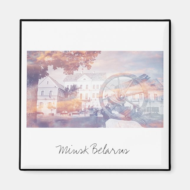 City View Cityscape Minsk Belarus Magnet (Framsidan)